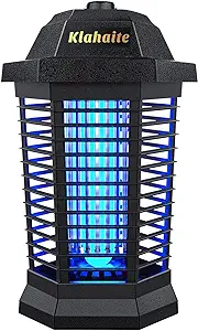 Klahaite Bug Zapper Outdoor Electric, Mosquito Zapper Indoor, Fly Zapper, Fly Trap, Insect Trap for Garden Backyard Patio,3 Prong Plug, Black