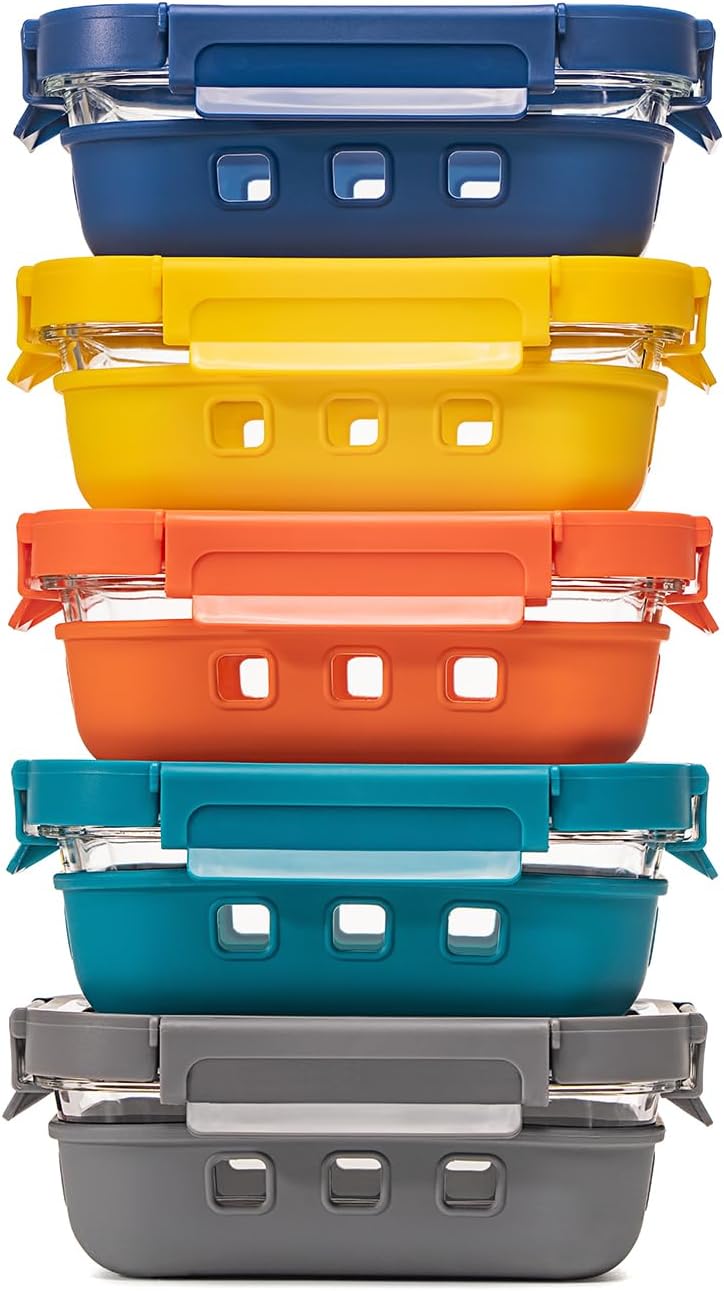 Glass containers with silicone sleeves